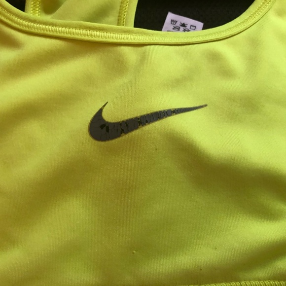 Nike Women's Dri-Fit Neon Yellow Sports Bra (Size Small) - Picture 6 of 9
